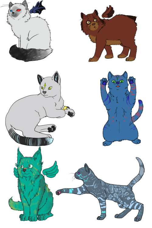 talktoturquoise:  Thank you all for over 200 followers! :D Made everyone kitties as a tribute to Turquoise’s love of cats. Birman, Cymric, Flamepoint, Mackerel, Mainecoon, and Savannah kitties. Featuring:  asktwirlybug, askpeonyponi, askqueenluna,