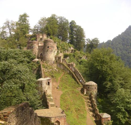 evilbuildingsblog:  This castle in the middle of a jungle in Iran looks like an abandoned lair of an ancient villain.