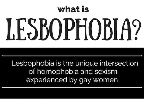 afterellen:  What is Lesbophobia? Lesbophobia is the unique hybrid of homophobia