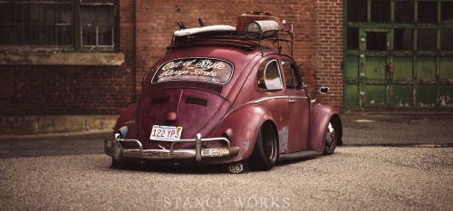 Brent Favreau’s 1961 Red over Red Ragtop Volkswagen Beetle.(via Brent Favreau’s 1961 Red over Red Ra