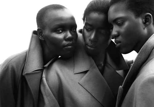 dustulator: Grace Bol, Awa Ceesay, and Alima Fofana in Coat of Arms shot by Markus Jans fo