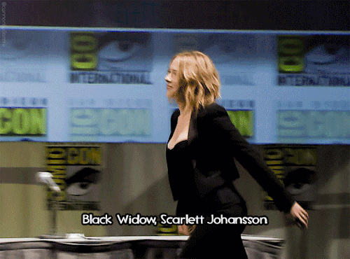 cannonballonfire: The Avengers at Comic Con in San Diego 2010 Robert Downey Jr, Scarlett Johansson, 