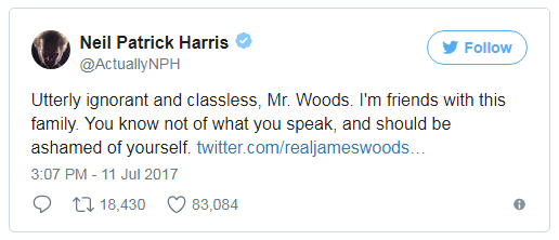 Official: James Woods is 100% pure trash