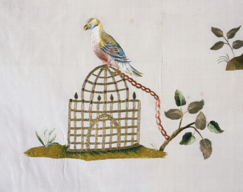 heaveninawildflower:Bed hanging with Pegasus and the Nine Muses (Italy, circa 1700).Silk with silk a