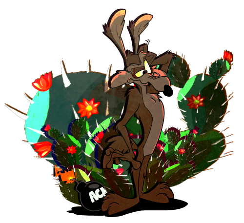 darkwingsnark:  .:Genius:.   Wile E Coyote commission piece. Give it a second and he won’t be wondering where that bomb went off to.[commission info]  