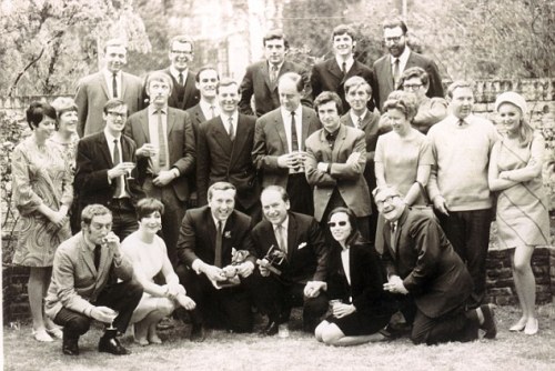 historicaltimes:The production staff of BBC-TV’s ‘The Frost Report’, w/writers Graham Chapman, John 