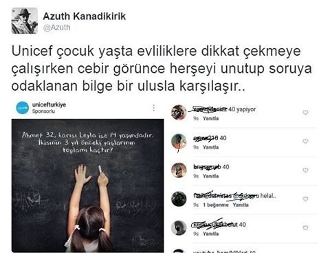 Unicef çocuk yaşta...