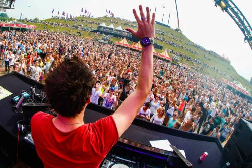 q-dance:  The Q-dance stage at Mysteryland 2013 - Amsterdam Netherlands. 