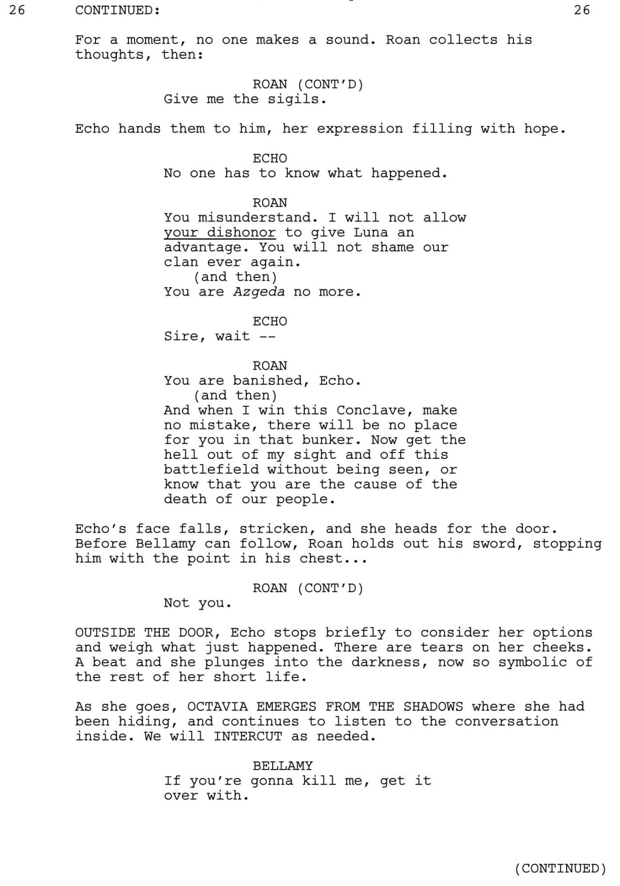 We’re back! To start off this Wednesday’s From Script to Screen, here’s a scene