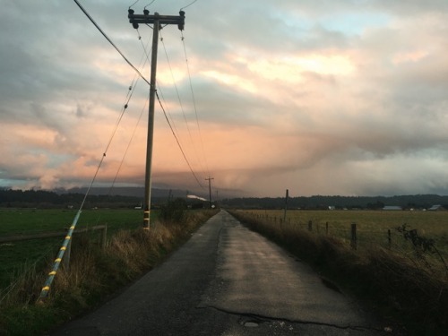 looking west towards a passing storm