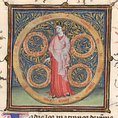 fuckindiva:Fortune Wheel from Machaut’s Livre du Voir Dit, 14th century