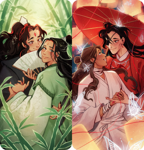 hawberries:some romance. for my agonies[image is two long vertical illustrations arranged next to ea