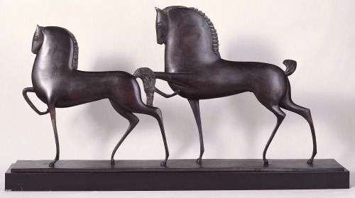 amare-habeo:Boris Lovet Lorski (Lithuanian- American, 1894-1973)On Parade (Stallions), 1929-31Bronze