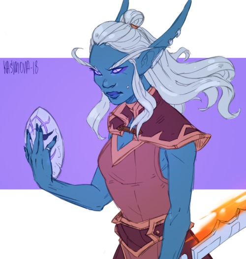 kasimova-dariia: Day 1: Portrait I’ve asked my followers form VK which one of my elf army they want to see in Elfebruary 2018, and A’luar, my nightborne-servant which I drew almost 2 years ago, won this little competition. She is young and stubborn,