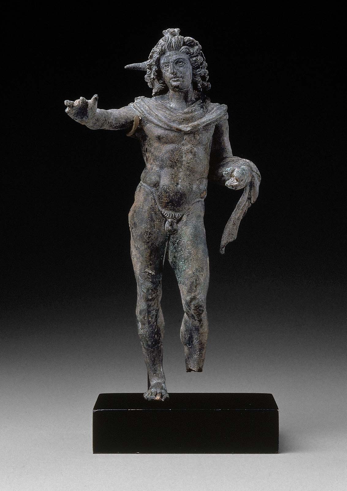 theancientwayoflife:~ Statuette of Helios, the sun god. Culrure: Roman Provincial