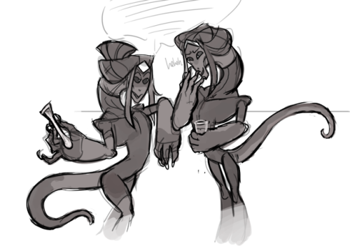 shelbycragg:gossipy… qurti and xaveria are aliens from my illustrated novel series neokosmos!