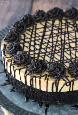 foodsforus:  Peanut Butter Truffle Chocolate Cake   Ooh, so many ideas