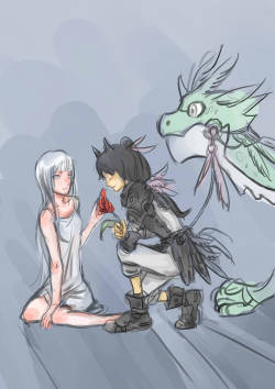 alfaaeon:  dragon knight and white princesses 