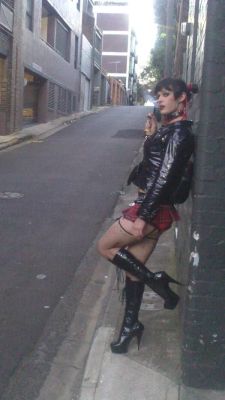 whoreintocrossdresser:  I don’t feel safe on streets alone  need BBC pimp daddy to whore me out