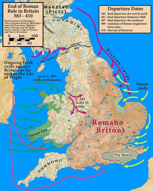 thelandofmaps:End of Roman Rule in Britain, 383 - 410 [800 x 998]CLICK HERE FOR MORE MAPS!thelandofm