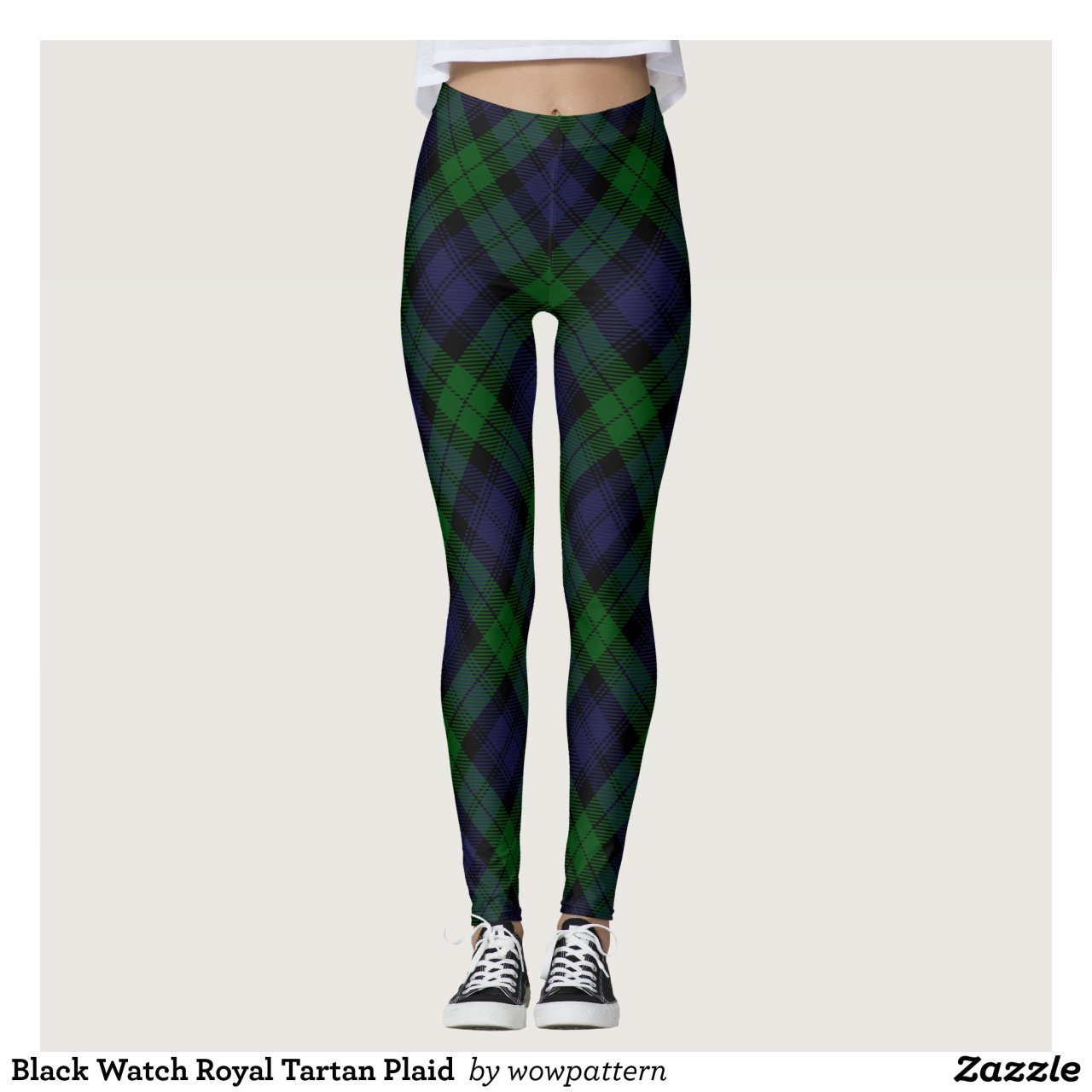 Black Watch Royal Tartan Plaid Leggings - Gym... Yoga Pants Designs