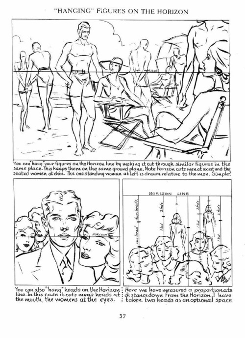 talesfromweirdland: Some sample pages from Andrew Loomis’s series on how to draw comics, 1939-1961, concerning perspective and composition. (The changes in font and layout stem from the fact the pages come from different prints.) I tried to collect