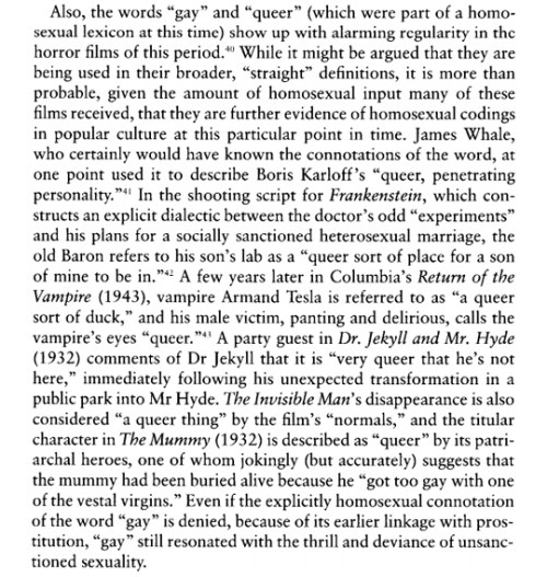 Harry M. Benshoff, from &ldquo;Monsters in the Closet: Homosexuality and the Horror Film&rdquo;, 199