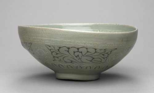 Bowl with Inlaid Chrysanthemum and Lychee Design, 1300s, Cleveland Museum of Art: Korean ArtSize: Di
