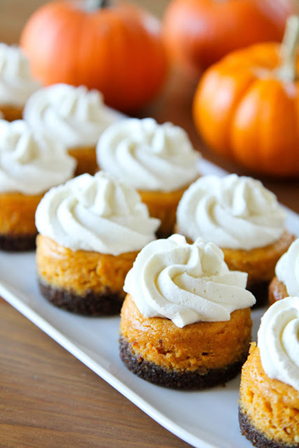 Bring on the fall desserts! These Mini Pumpkin Cheesecakes will satisfy any sweet tooth. Get the recipe.