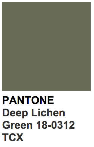 colors — Pantone 18-0312 TCX Deep Lichen Green