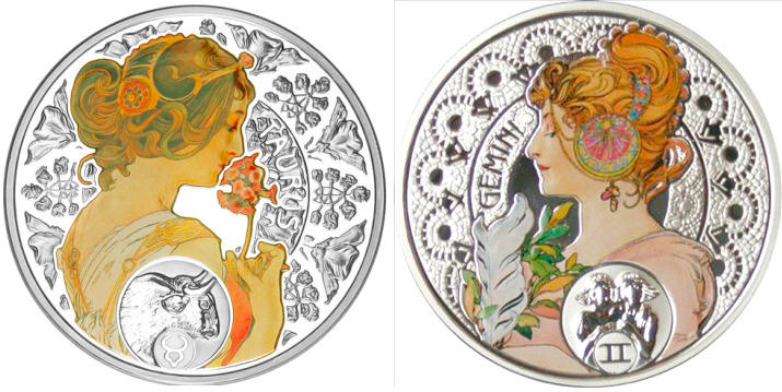 muchofmucha:  A series of twelve coins devoted to the 150th anniversary of Alphonse