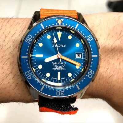 Instagram Repost
thesupercomplication  My #squale on a single pass scuba 🍊 velcro strap. [ #squalewatch #monsoonalgear #divewatch #watch #toolwatch ]