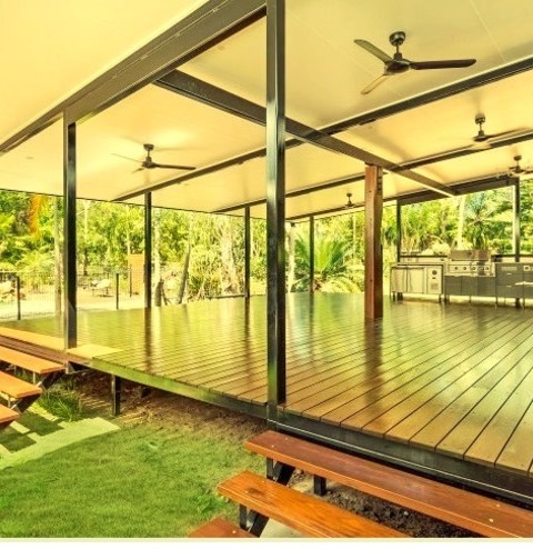 Darwin Roof Extensions DeckExample Of A Huge Island Style Backyard Outdoor Kitchen Deck Design With A