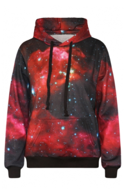 linmymind: Fancy Galaxy Printed Lines  Hoodie