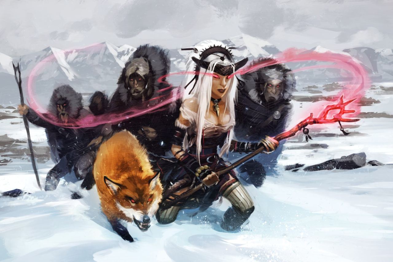 slaaneshi-party-bus:  Pathfinder - Feiya (human witch) + Daji (celestial fox familiar)Artists