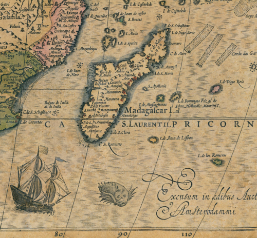 #MonsterMondayOur monsters today come from a 1619 map of Africa. It was made by Jodocus Hondius, and
