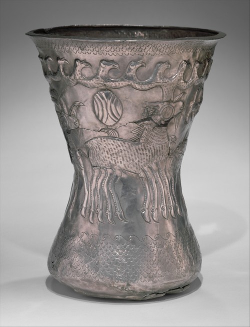 Silver beaker with birds and animals. Thracian, c. 4th century B.C. Metropolitan Museum of Art. From