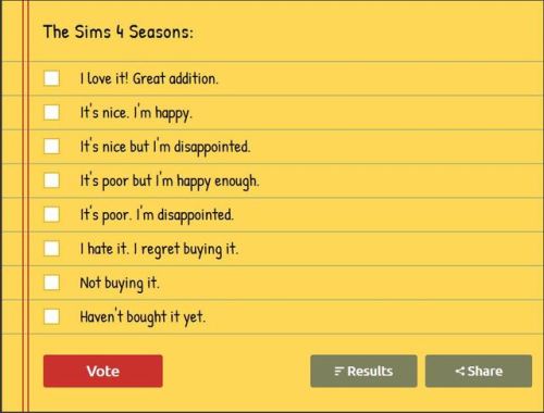 The Sims 4 Seasons:  Vote HERE