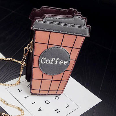 kaonoshi:Plaid Chain Coffee Crossbody Bag