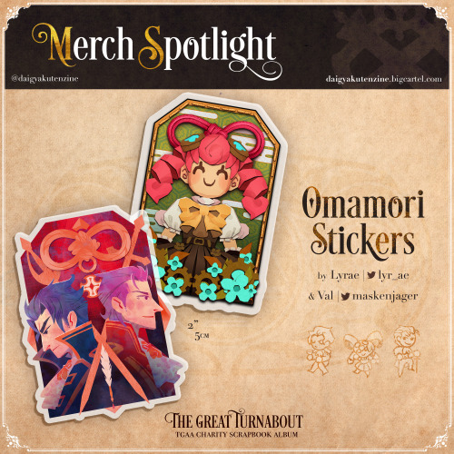 MERCH SPOTLIGHTThese next two stickers on our collaborative omamori-style sticker sheet star a trio 
