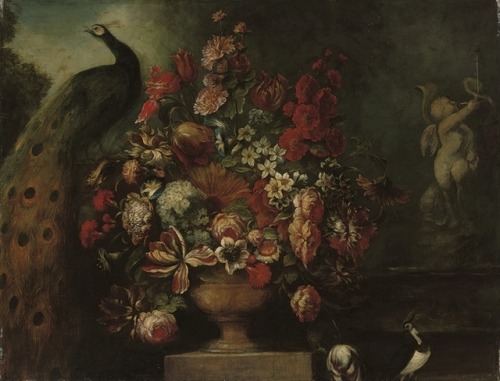 Nicola Casissa (1680-1731)“Parrot tulips, roses, narcissi, a sunflower, hollyhocks, carnations and o