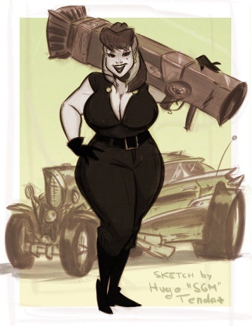 Lucy from Halloween Man - Cartoon PinUp Commission Sketch  Sean Gordon Murphy is