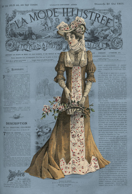 La Mode illustrée, no. 21, 25 mai 1901, Paris. Toilette de château. Modèle de Mlle Louise Piret, rue