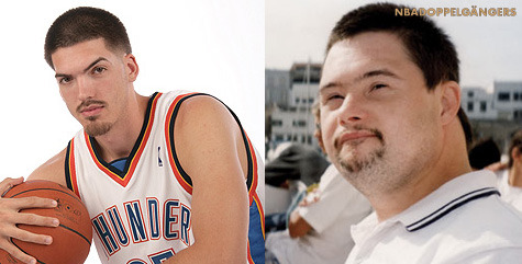 nbadoppelgangers:  Byron Mullens | Random Guy w/ Down Syndrome