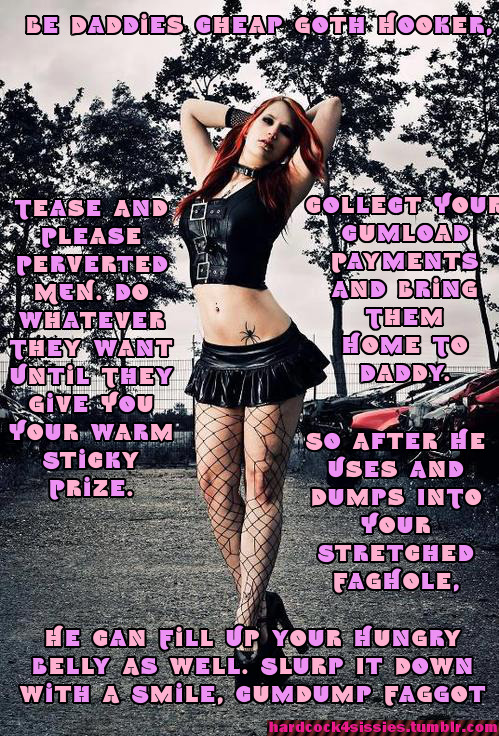hardcock4sissies:  Love this “slutty goth” sort of look a lot 