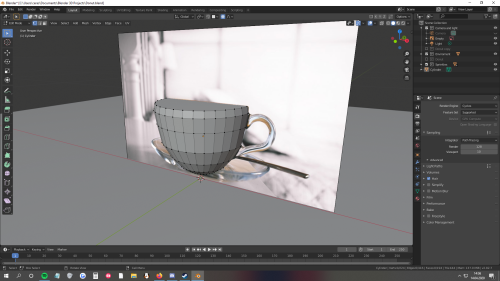 cerasum-chrysanthes: Wanted to share my progress of making a glass cup in blender. I’m still followi