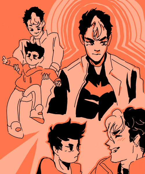 Some sketches of Jay and Dami cause I don’t draw them together enough. In my batfam fluff headcanon 