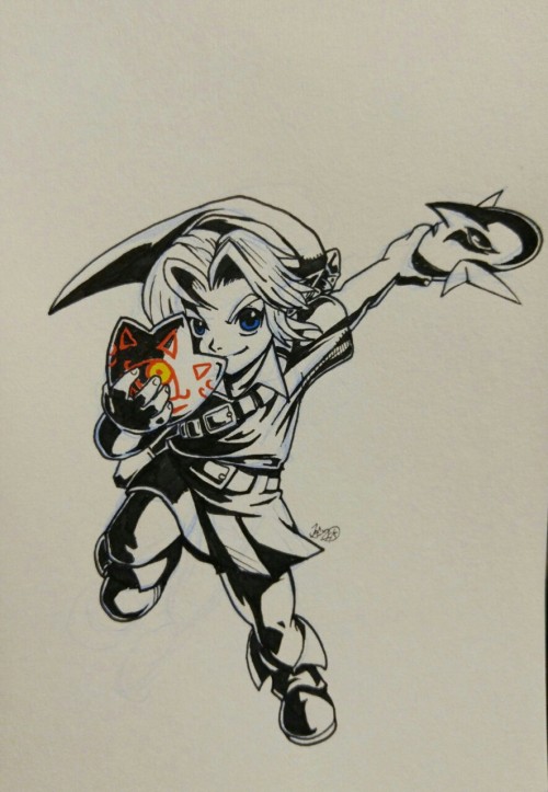 Inktober Drawlloween day 18. Theme: Mask. The Legend of Zelda Majora&rsquo;s Mask is one of my f