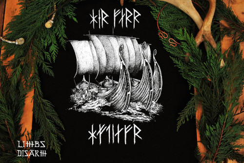  New print!Hér Ferr Hafdjarfr – Here sails the Sea-Brave.Handpulled screenprint, available as t-shir