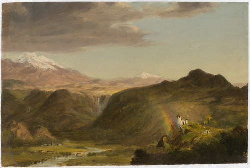 Frederic Edwin ChurchSouth American Landscape, 1854 oil paint, traces of graphite on thin paper